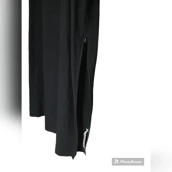 Eileen Fisher Women Black Short Sleeve Side Zippers Knit Dress EUC - Picture 3 of 5